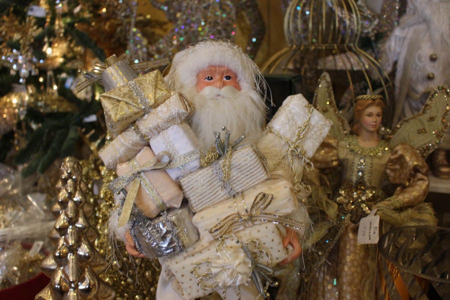 close up on Santa figurine at Kringles
