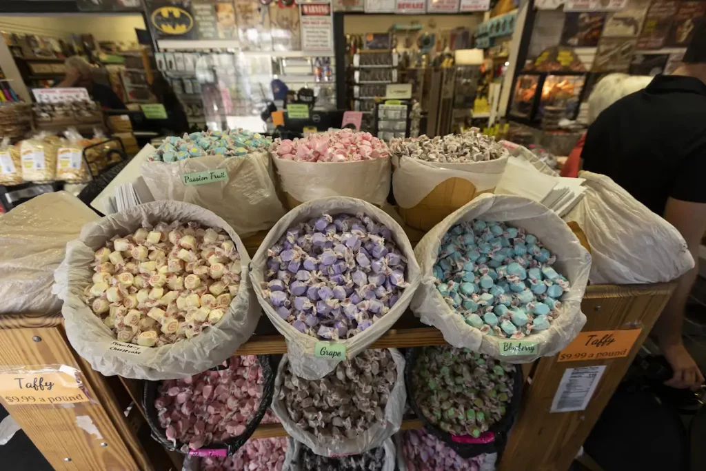 Taffy candies showcased in Dickens Gift Shop in Branson, MO