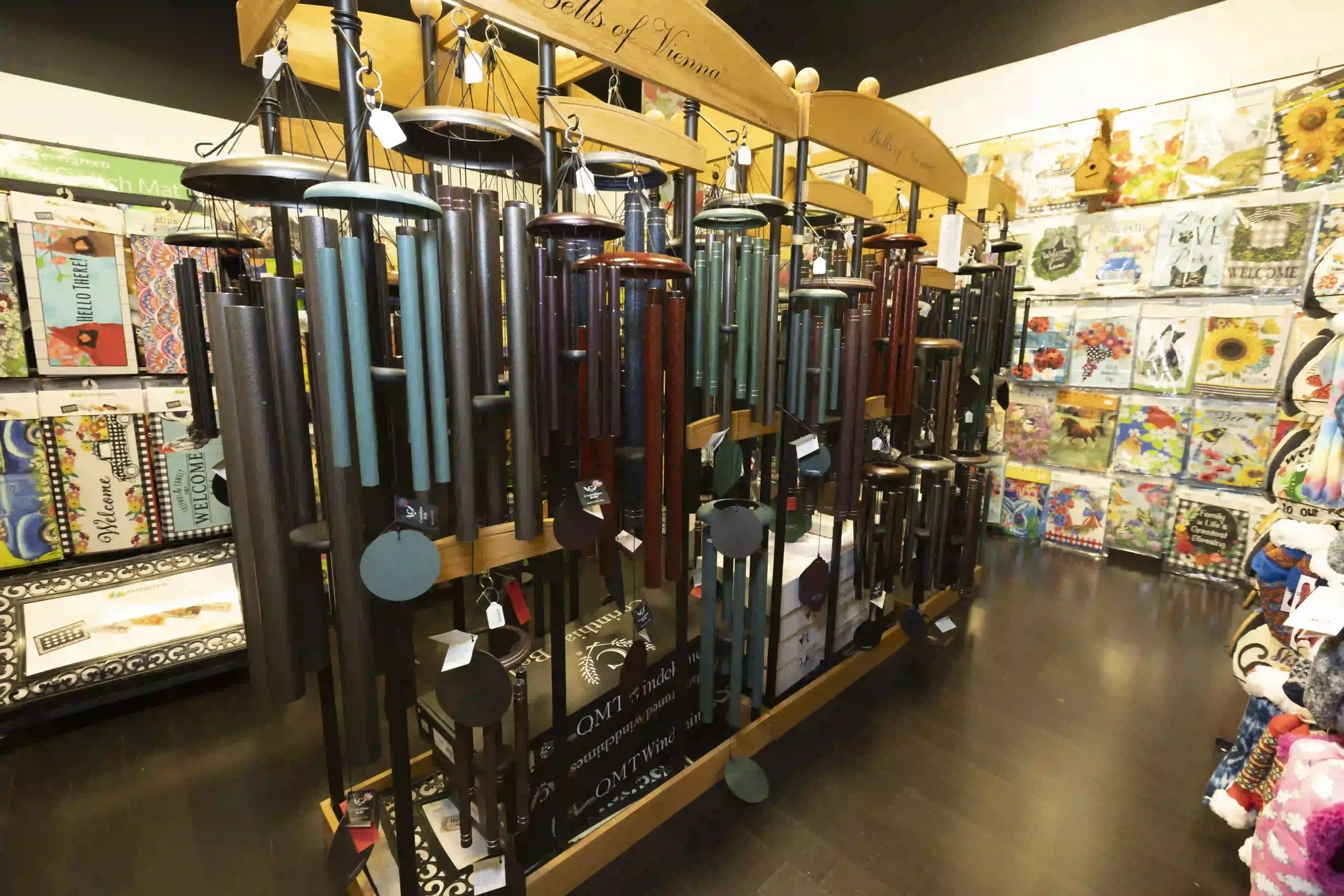 Wind chimes for sale at Dickens Gift Shop in Branson, Missouri